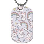 Seamless Pattern With Cute Rabbit Character Dog Tag (One Side)