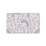 Seamless Pattern With Cute Rabbit Character Sticker Rectangular (10 pack)