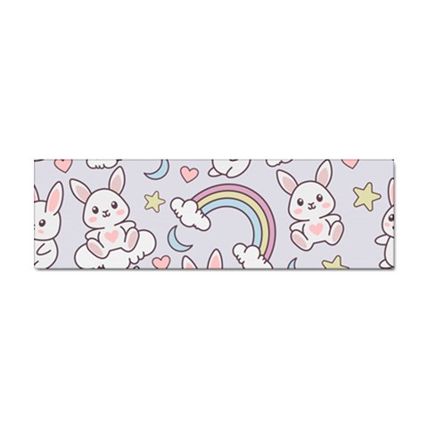 Seamless Pattern With Cute Rabbit Character Sticker Bumper (10 pack) from ArtsNow.com Front