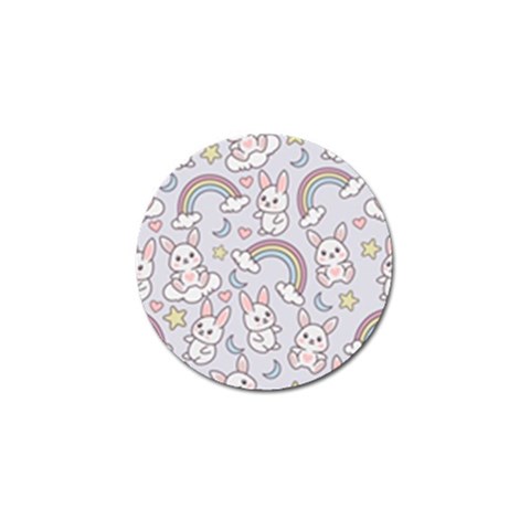 Seamless Pattern With Cute Rabbit Character Golf Ball Marker from ArtsNow.com Front
