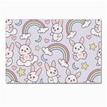 Seamless Pattern With Cute Rabbit Character Postcards 5  x 7  (Pkg of 10)