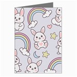 Seamless Pattern With Cute Rabbit Character Greeting Card