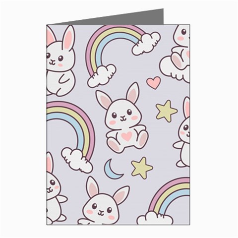 Seamless Pattern With Cute Rabbit Character Greeting Cards (Pkg of 8) from ArtsNow.com Left