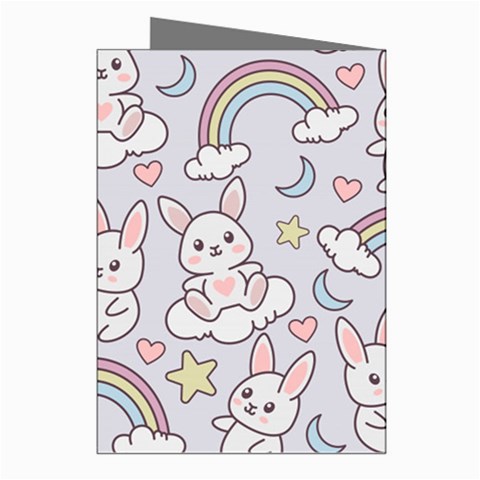 Seamless Pattern With Cute Rabbit Character Greeting Cards (Pkg of 8) from ArtsNow.com Right