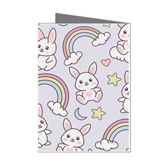 Seamless Pattern With Cute Rabbit Character Mini Greeting Cards (Pkg of 8) from ArtsNow.com Left