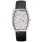 Seamless Pattern With Cute Rabbit Character Barrel Style Metal Watch