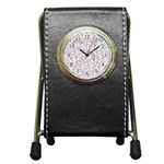 Seamless Pattern With Cute Rabbit Character Pen Holder Desk Clock
