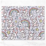 Seamless Pattern With Cute Rabbit Character Rectangular Jigsaw Puzzl