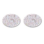 Seamless Pattern With Cute Rabbit Character Cufflinks (Oval)