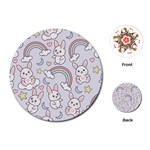 Seamless Pattern With Cute Rabbit Character Playing Cards Single Design (Round)