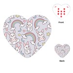 Seamless Pattern With Cute Rabbit Character Playing Cards Single Design (Heart)