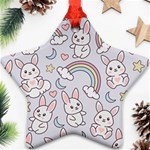 Seamless Pattern With Cute Rabbit Character Star Ornament (Two Sides)