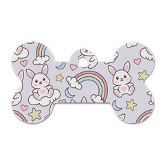 Seamless Pattern With Cute Rabbit Character Dog Tag Bone (Two Sides) from ArtsNow.com Back