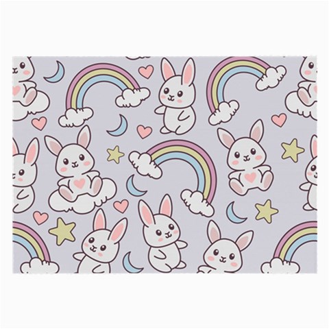 Seamless Pattern With Cute Rabbit Character Large Glasses Cloth (2 Sides) from ArtsNow.com Front
