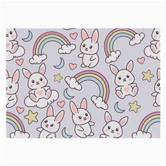Seamless Pattern With Cute Rabbit Character Large Glasses Cloth (2 Sides) from ArtsNow.com Front