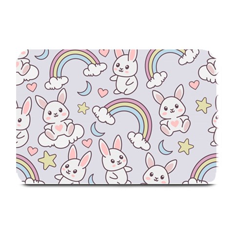Seamless Pattern With Cute Rabbit Character Plate Mats from ArtsNow.com 18 x12  Plate Mat