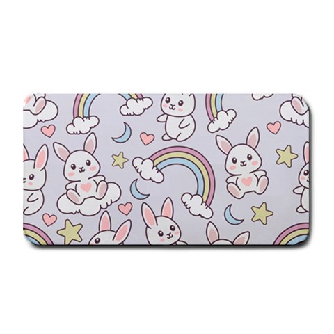 Seamless Pattern With Cute Rabbit Character Medium Bar Mat from ArtsNow.com 16 x8.5  Bar Mat