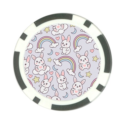 Seamless Pattern With Cute Rabbit Character Poker Chip Card Guard from ArtsNow.com Front