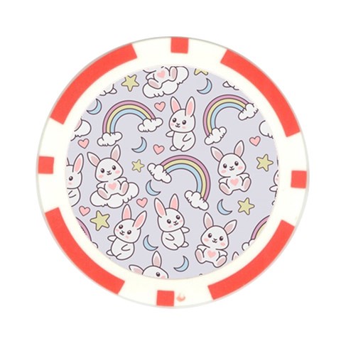 Seamless Pattern With Cute Rabbit Character Poker Chip Card Guard from ArtsNow.com Front