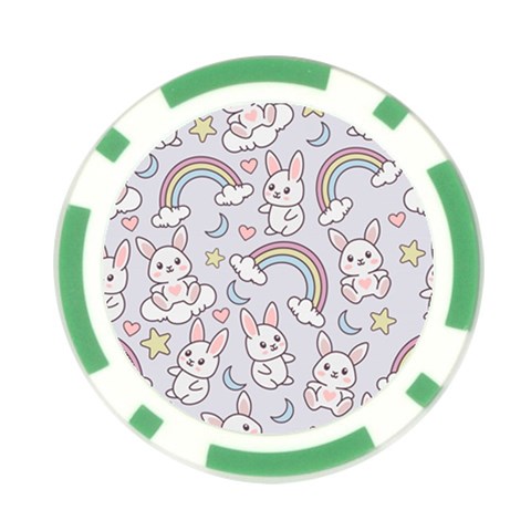Seamless Pattern With Cute Rabbit Character Poker Chip Card Guard from ArtsNow.com Front