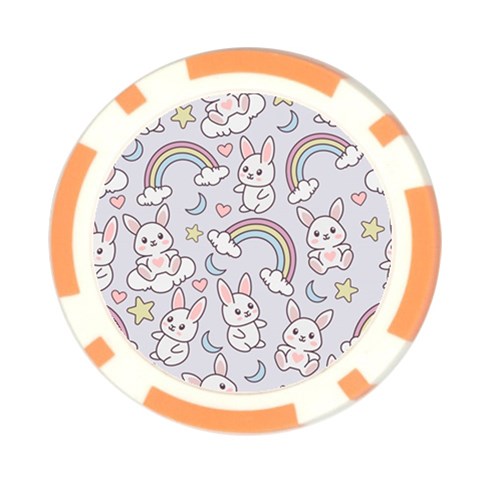 Seamless Pattern With Cute Rabbit Character Poker Chip Card Guard from ArtsNow.com Front