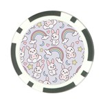 Seamless Pattern With Cute Rabbit Character Poker Chip Card Guard
