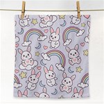 Seamless Pattern With Cute Rabbit Character Face Towel