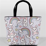 Seamless Pattern With Cute Rabbit Character Bucket Bag