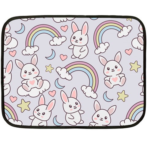 Seamless Pattern With Cute Rabbit Character Fleece Blanket (Mini) from ArtsNow.com 35 x27  Blanket