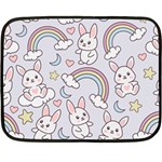Seamless Pattern With Cute Rabbit Character Fleece Blanket (Mini)