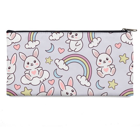 Seamless Pattern With Cute Rabbit Character Pencil Case from ArtsNow.com Back