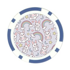 Seamless Pattern With Cute Rabbit Character Poker Chip Card Guard (10 pack) from ArtsNow.com Back