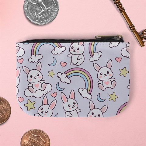 Seamless Pattern With Cute Rabbit Character Mini Coin Purse from ArtsNow.com Back