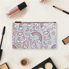 Seamless Pattern With Cute Rabbit Character Cosmetic Bag (Small) from ArtsNow.com Front
