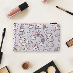 Seamless Pattern With Cute Rabbit Character Cosmetic Bag (Small) from ArtsNow.com Back
