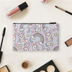 Seamless Pattern With Cute Rabbit Character Cosmetic Bag (Small) from ArtsNow.com Back