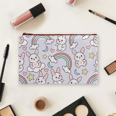 Seamless Pattern With Cute Rabbit Character Cosmetic Bag (Medium) from ArtsNow.com Front