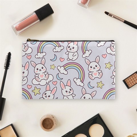 Seamless Pattern With Cute Rabbit Character Cosmetic Bag (Medium) from ArtsNow.com Front