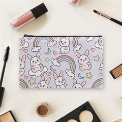 Seamless Pattern With Cute Rabbit Character Cosmetic Bag (Medium) from ArtsNow.com Front