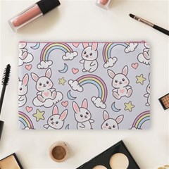Seamless Pattern With Cute Rabbit Character Cosmetic Bag (Large) from ArtsNow.com Back