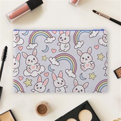 Seamless Pattern With Cute Rabbit Character Cosmetic Bag (Large) from ArtsNow.com Back