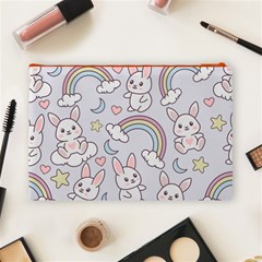 Seamless Pattern With Cute Rabbit Character Cosmetic Bag (Large) from ArtsNow.com Back