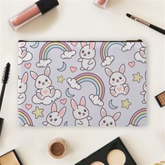 Seamless Pattern With Cute Rabbit Character Cosmetic Bag (Large) from ArtsNow.com Back