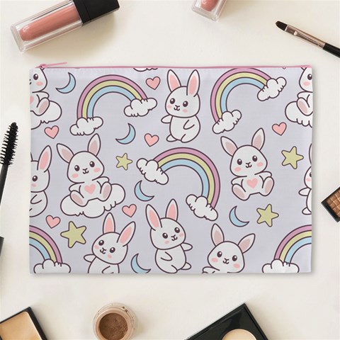 Seamless Pattern With Cute Rabbit Character Cosmetic Bag (XL) from ArtsNow.com Front