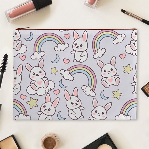 Seamless Pattern With Cute Rabbit Character Cosmetic Bag (XL) from ArtsNow.com Front