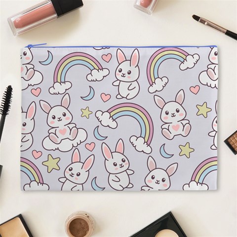 Seamless Pattern With Cute Rabbit Character Cosmetic Bag (XL) from ArtsNow.com Front