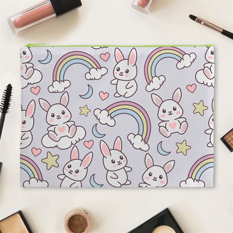 Seamless Pattern With Cute Rabbit Character Cosmetic Bag (XL) from ArtsNow.com Front
