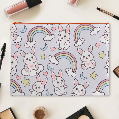 Seamless Pattern With Cute Rabbit Character Cosmetic Bag (XL) from ArtsNow.com Front