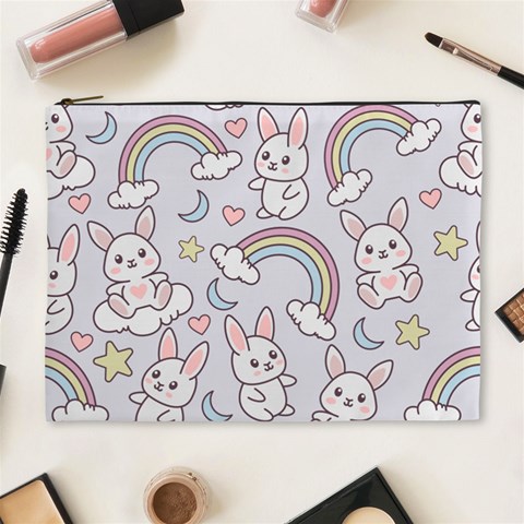 Seamless Pattern With Cute Rabbit Character Cosmetic Bag (XL) from ArtsNow.com Front
