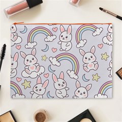 Seamless Pattern With Cute Rabbit Character Cosmetic Bag (XL) from ArtsNow.com Front